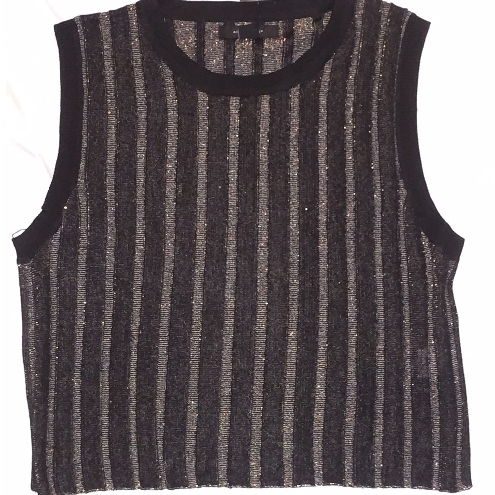 🆕 Glamorous Sparkly Gold Ribbed Crop Top NWT - Picture 3 of 8