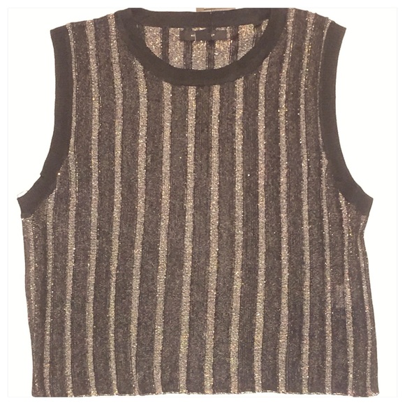 🆕 Glamorous Sparkly Gold Ribbed Crop Top NWT - Picture 8 of 8