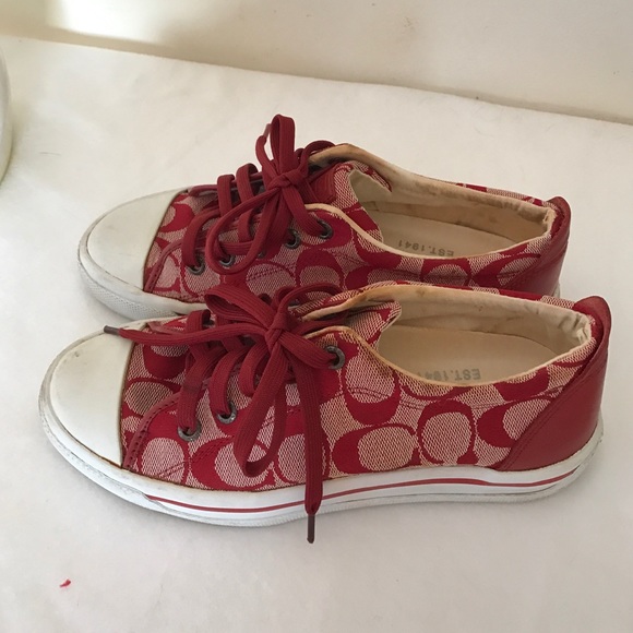 Coach Bobbi sneakers | red and white | size 6.5 B