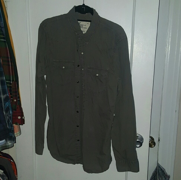 American Eagle Western Button Down Shirt L