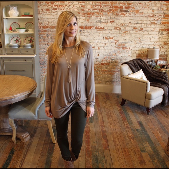 Mocha twist front long sleeve top - Picture 2 of 3