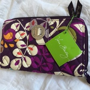 Vera Bradley Turnlock Wallet - Plum Crazy
