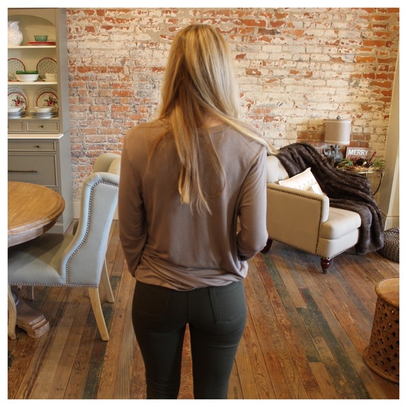 Dark olive stretchy knit jeggings - Picture 3 of 3