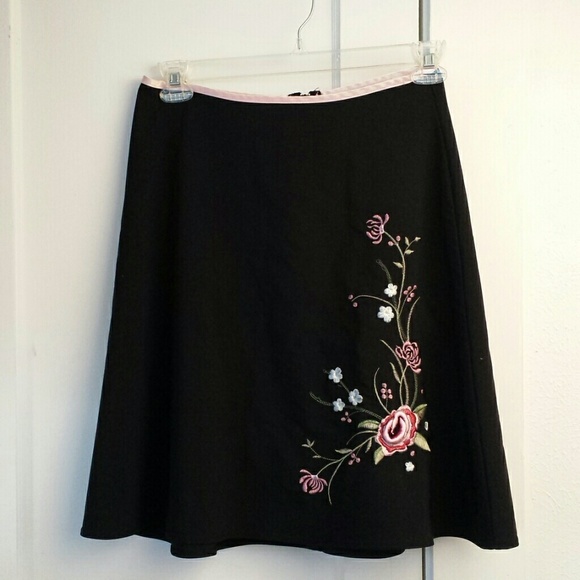 Skirts - (3/$23) Black Skirt with beautiful embroidery Skirts - (3/$23) Black Skirt with beautiful embroidery