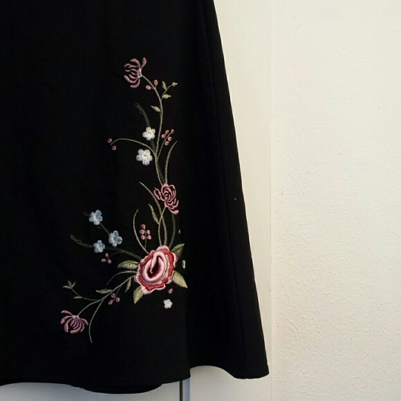 Skirts - (3/$23) Black Skirt with beautiful embroidery Skirts - (3/$23) Black Skirt with beautiful embroidery