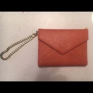 BRAND NEW Francesca's Coral and Gold Clutch