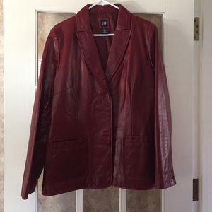 Gap red leather blazer