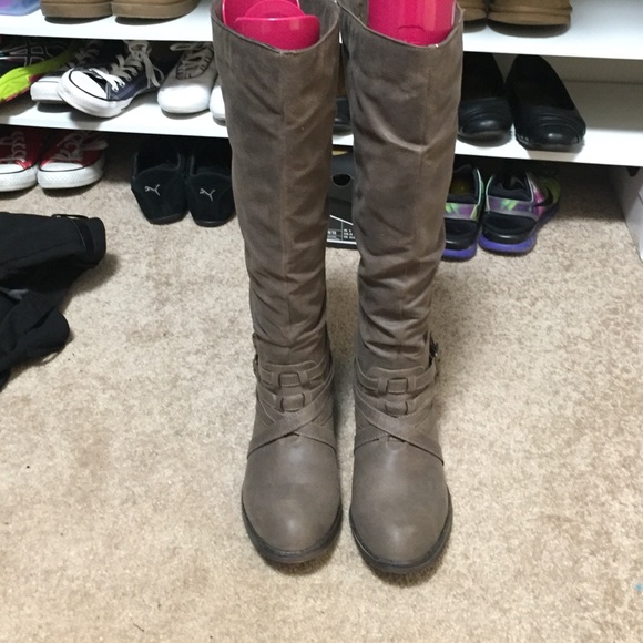 Taupe tall boots