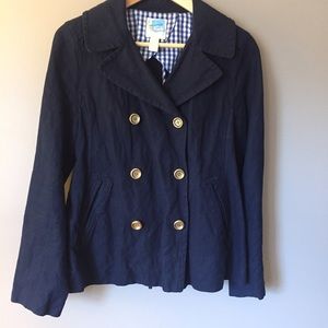 Metallic Navy J.Crew Peacoat