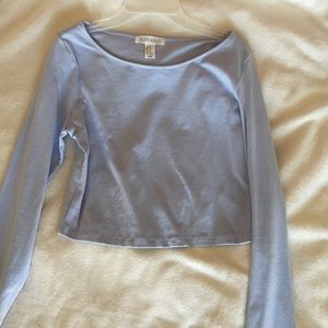 Baby Blue Long Sleeve Crop Trop