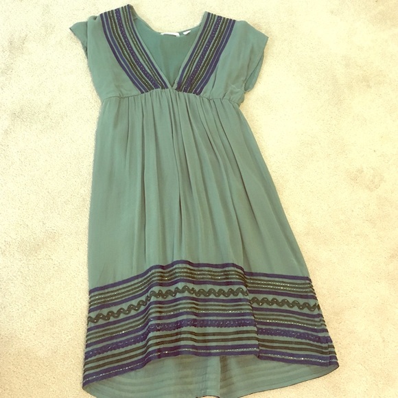 Green dress with beading detail