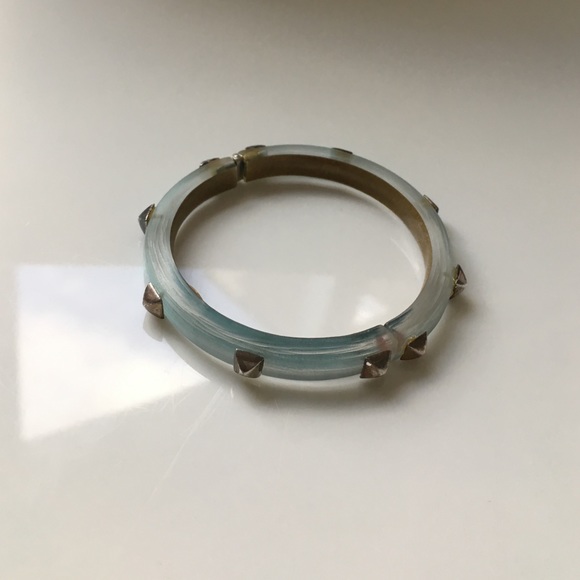 Alexis Bittar blue lucite studded bangle