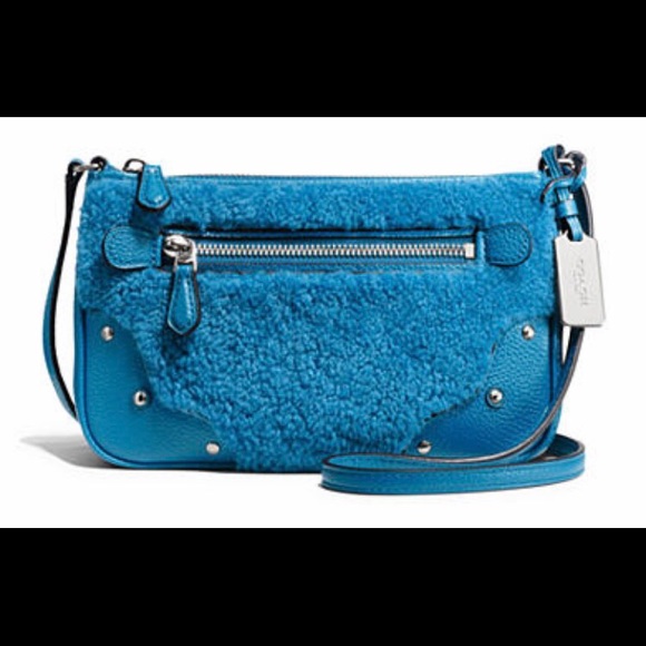 !!SOLD!!NWT Coach Small Rhyder Pochette Peacock Leather - Picture 1 of 4