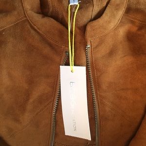 BCBG faux suede moto jacket