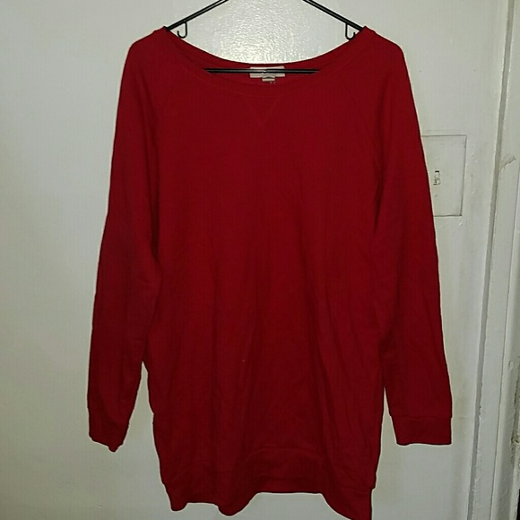 Bright red sweater