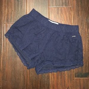 Hollister Navy Blue Lace Shorts