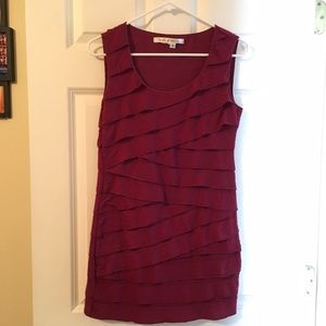 Maroon ruffle dress