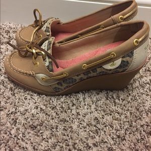 Sperrys Leopard Wedge