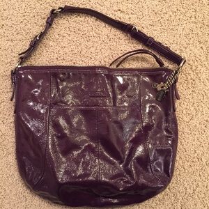 COACH patent leather shoulder purse