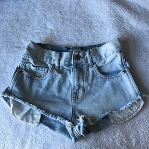 Denim high waisted shorts