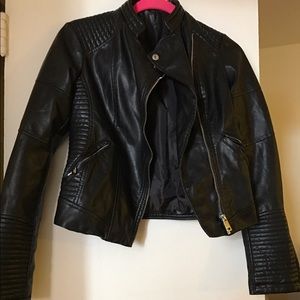 Black leather jacket