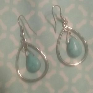 Silver and blue earrings