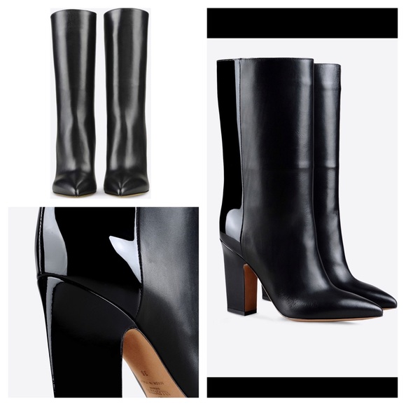NIB Valentino Runway TwoTone Leather MidCalf Boots - Picture 3 of 4