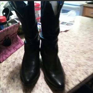 Nocona Brand Black Soft Leather Cowboy Boots