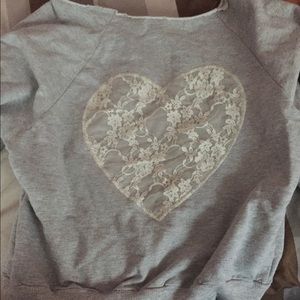 Gray long sleeved sweater