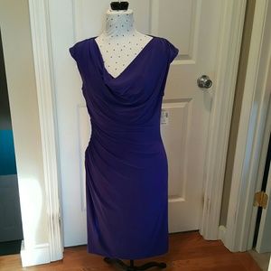 Purple cocktail dress.