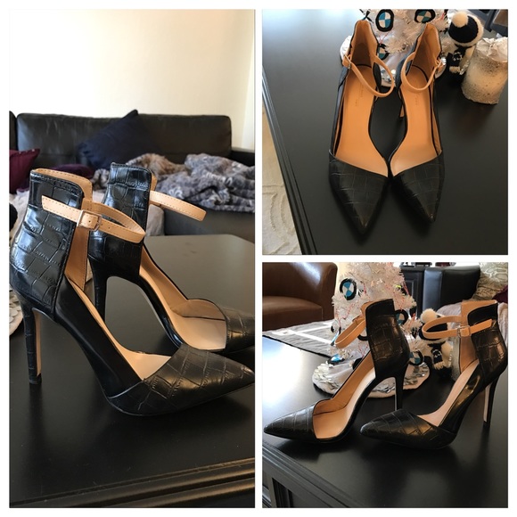 Zara black ankle strap stilettos f/w12 collection