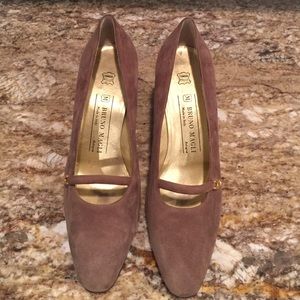 Bruno Magli brown suede heels. Worn once.