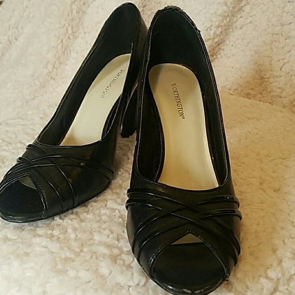 Black Open Toe Pumps