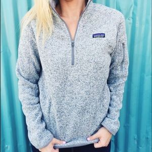 grey patagonia half zip