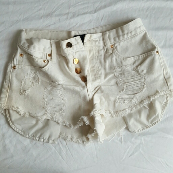 Forever 21 high rise white shorts