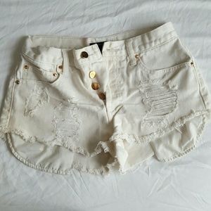 Forever 21 high rise white shorts