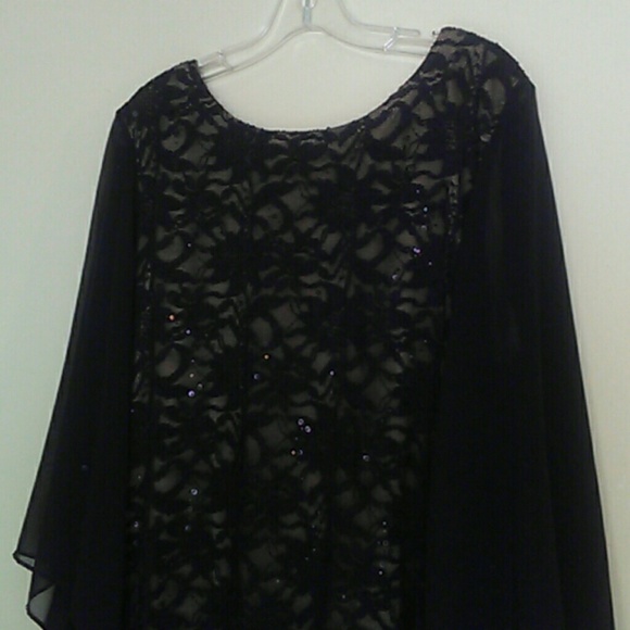 Black lace and beaded gown