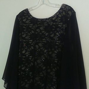 Black lace and beaded gown