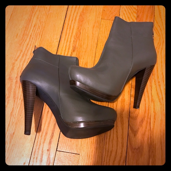 Gray stylish platform booties size 10