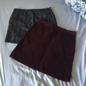 Skirts bundle: Grey plaid and Marcoon cords