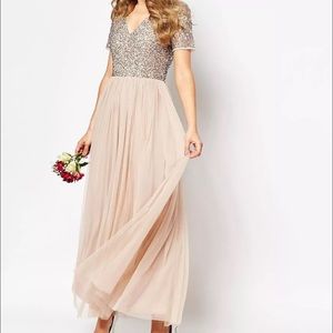 ASOS Maya vneck beaded tulle dress 6