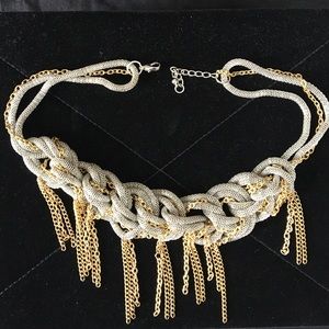 Silver and Gold Knotted Chain Necklace