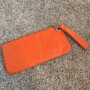 Orange Hobo Clutch