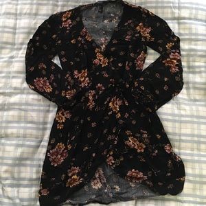 Black floral print dress