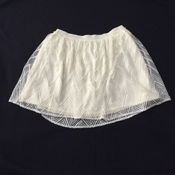Ivory skirt with sheer overlay