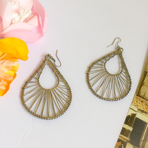 Silver Tone Large Teardrop Statement Earrings - Picture 1 of 2