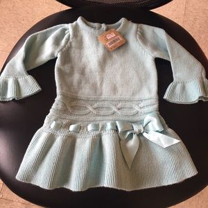 Baby girl dress baby blue sweater dress