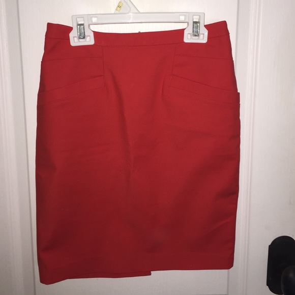 Red orange pencil skirt