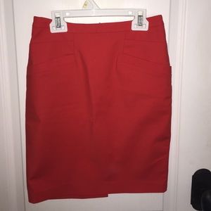 Red orange pencil skirt