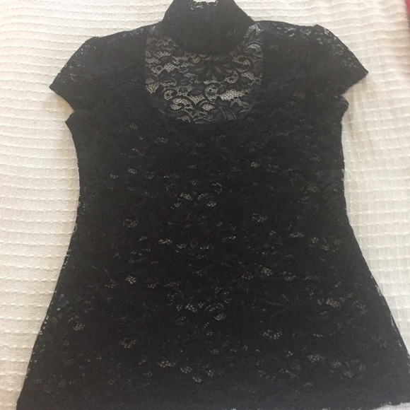 Lace Turtleneck Top